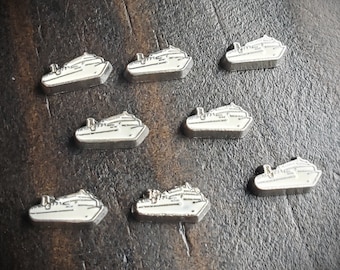 Cruise Ship Floating Charm for Floating Lockets-1 Piece-10mmx5mm-Flatback-White Cruise Ship-Gift Idea