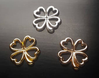Four Leaf Clover  Floating Charm for Floating Lockets-Silver, Gold or Rose Gold Charm-St. Patty's Day Jewelry-1 Piece-13mmx13mm-Gift idea