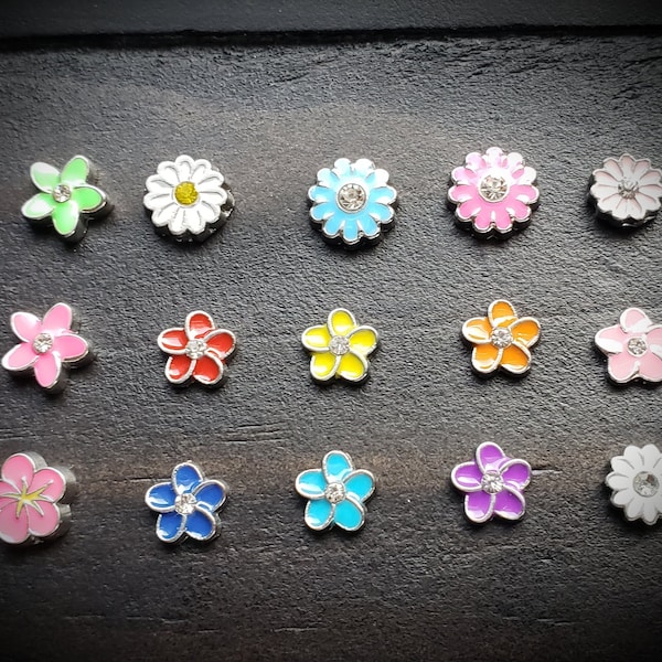 Flower Floating Charm: Colorful Locket Filler (7mm-8mm)