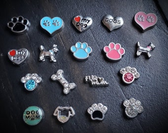 Dog Floating Charm for Floating Lockets-1 Piece-Tiny Paw Charms-Fur Mom-Gift Idea