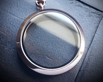 Extra Extra Large (38mm) Rose Gold Floating Locket-Smooth Magnetic Face-Gift Idea