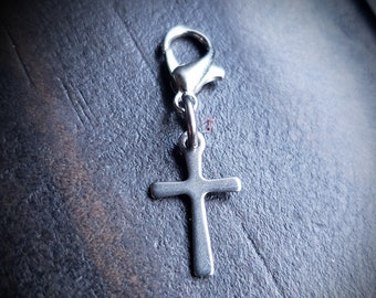 Silver Cross Dangle Charm for Floating Lockets, Necklaces, or Bracelets-Stainless Steel-Holy Cross-GiIft Ideas for Women