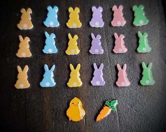 Easter Floating Charm for Floating Lockets-Easter Bunny with Tail Charm-1 Piece-9mmx5mm-Flatback-Bunny, Chick or Carrot-Acrylic-Easter Ideas