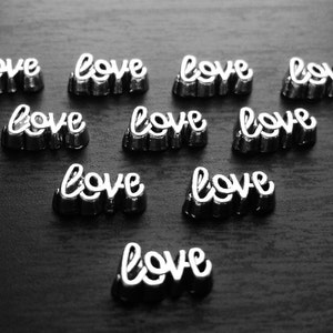Love Floating Charm for Floating Lockets-8mmx5mm-1 Piece-Silver or Gold-1 Piece-Gift Idea