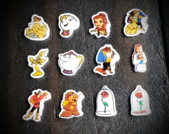 Movie Character Floating Charm for Floating Lockets-Beauty and the Beast-1 Piece-Choose from 12 Designs-Flatback-Acrylic/Resin Movie Idea