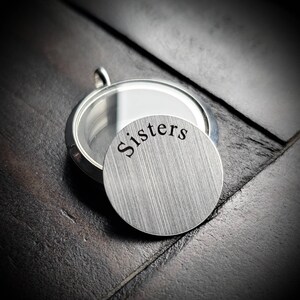 Sisters Window Plate for Large Floating Lockets-22mm-Stainless Steel-Gift Idea