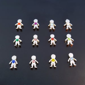 Boy Birthstone Floating Charms for Floating Lockets-Silver Tone-Choose Birthstone-1 Piece-6mm x 7mm-Tiny Charm-Great Gift Idea image 2