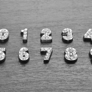 Silver Number Floating Charm for Lockets (5mmx8mm) (1 Piece)