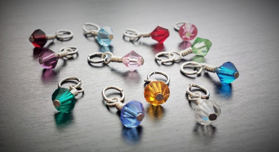 Swarovski Crystal Birthstone Charm: 6mm Bicone Dangle (1 Piece)