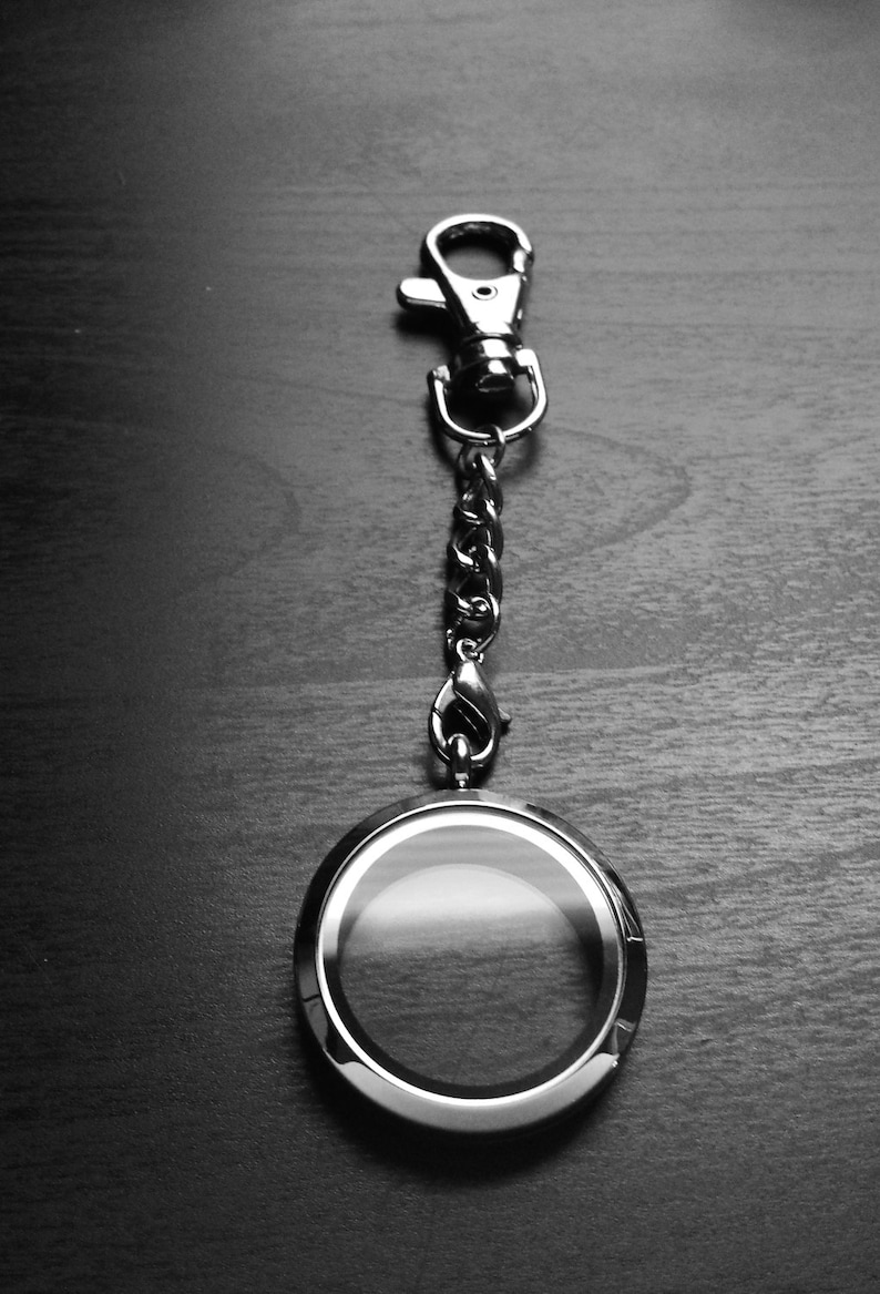 Large 30mm Silver Floating Locket Key Chainstainless Etsy