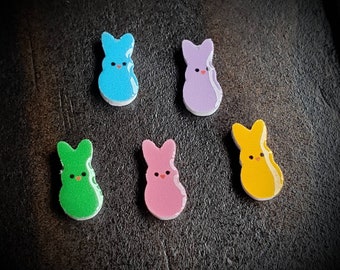 Peep Bunny Rabbit Floating Charm for Floating Lockets-Easter Bunny Charm-1 Piece-9mmx5mm-Flatback-Resin/Acrylic-Handmade-Easter Ideas