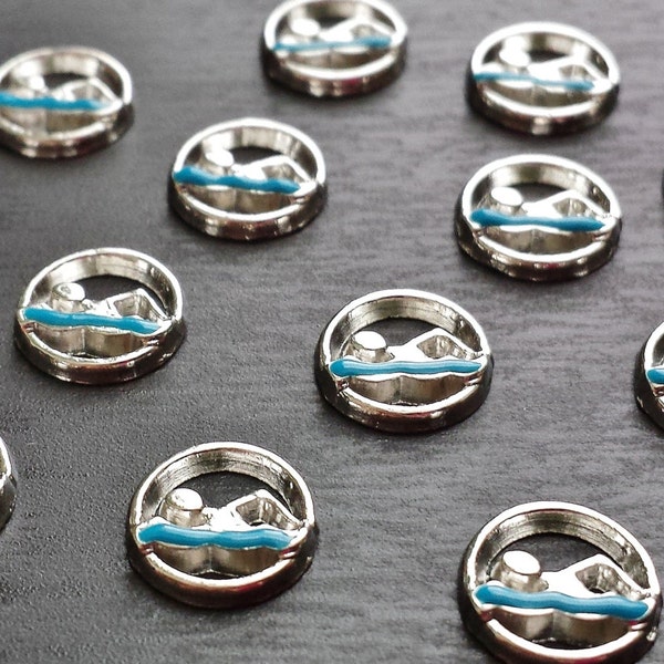 Swimmer Floating Charms for Floating Lockets-Fits All Floating Lockets-8mm Diameter-1 Piece-Gift Ideas