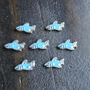 Blue Shark Floating Charm: Tiny Locket Fillers 10mmx5mm (1 Piece)