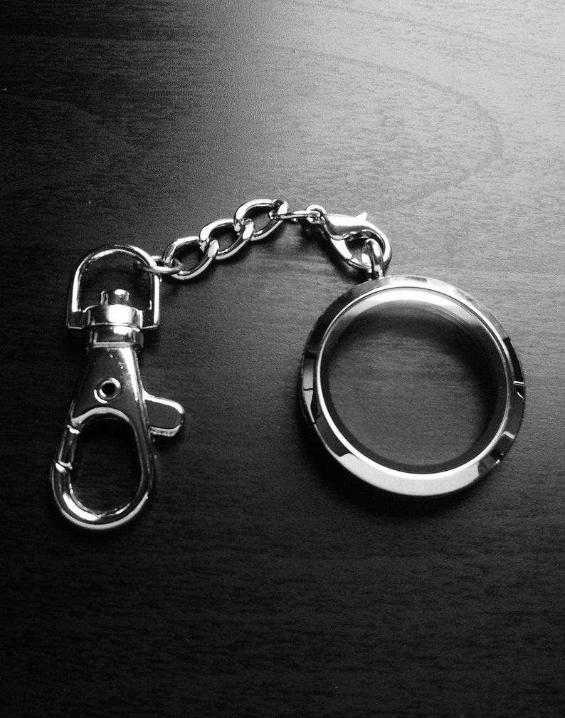 Large 30mm Silver Floating Locket Key Chainstainless Etsy