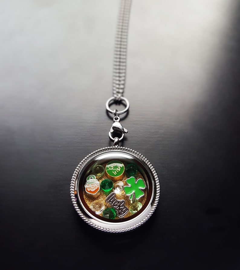 Patrick/'s Day Floating Locket Necklace Set-14 Piece Set-Gift Ideas for Women St