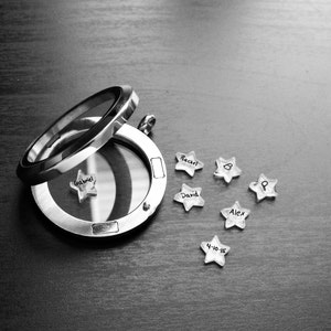 Personalized Star Floating Charm for Floating Lockets-Add Name, Date, or Word-Handmade-1 Pc-Great Gift Ideas