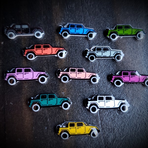 Vehicle Floating Charm for Floating Lockets-1 Piece-15mmx6mm-Tiny Charm-Choose from 11 Colors-4 Door Off Road Vehicle-Craft Ideas