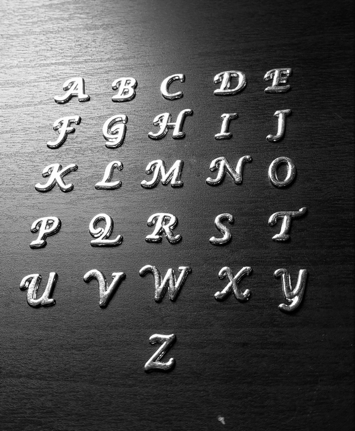 Floating Locket Charms: Silver or Gold Initial Letter (1-Piece)