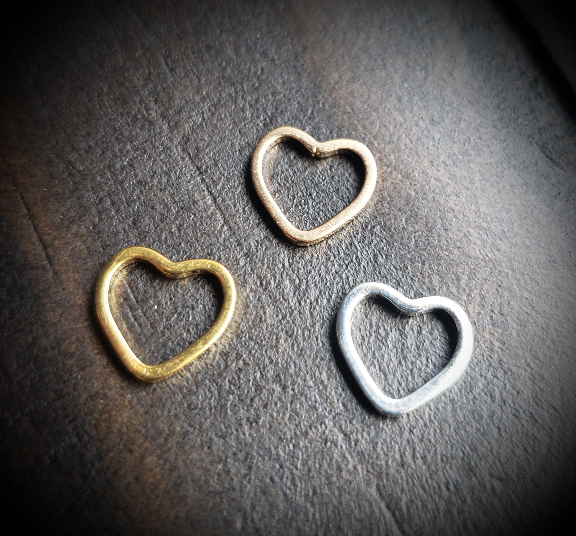 Heart Floating Charm: 10mm Locket Filler - Silver, Gold, Rose Gold (1…