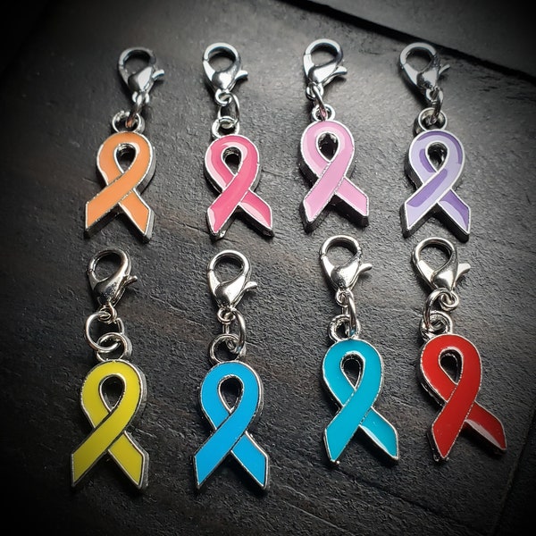 Cancer Ribbon Charm-Cancer Awareness-Survivor Charm-1 Piece-Gift Idea