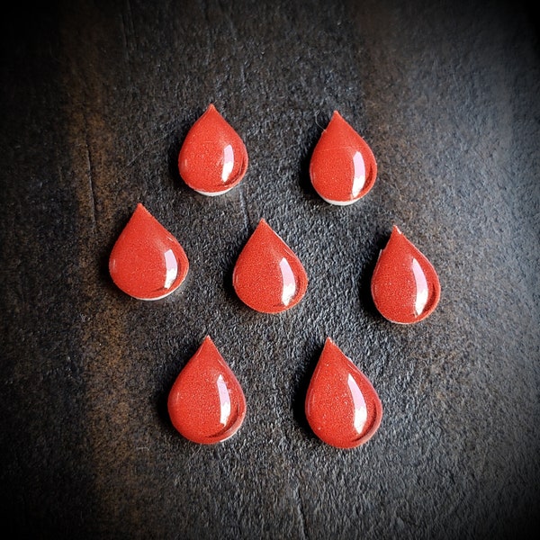 Blood Drop Floating Charm for Floating Lockets-10mmx6mm-1 Piece-Acrylic/Resin-Handmade-Tiny Blood Flatback-DIY Earring Charm