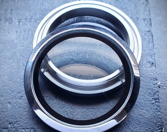 Large Silver Floating Locket: Stainless Steel Twist Face (30mm)