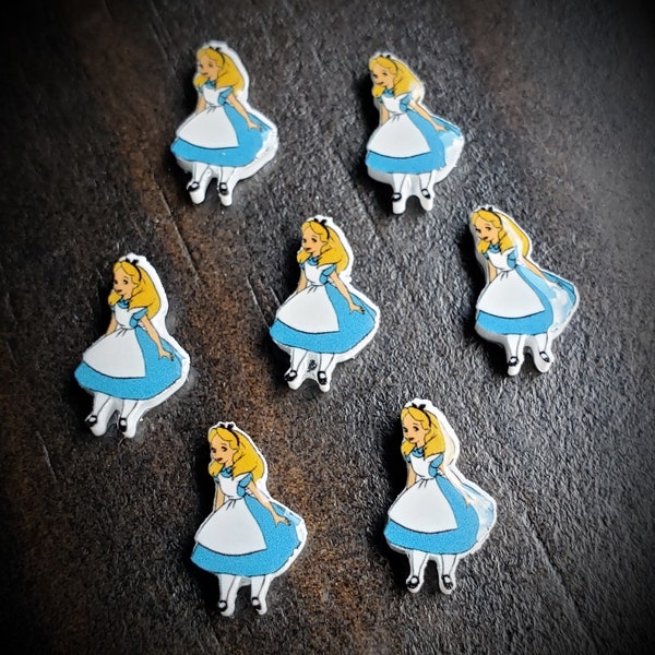 Movie Character Floating Charm for Floating Lockets-12mmx8mm-1 Piece-Acrylic/Resin-Handmade-Alice In Wonderland Charm-Flatback