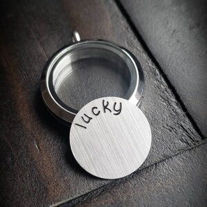 Lucky Window Plate for Large Floating Lockets-Gift Idea