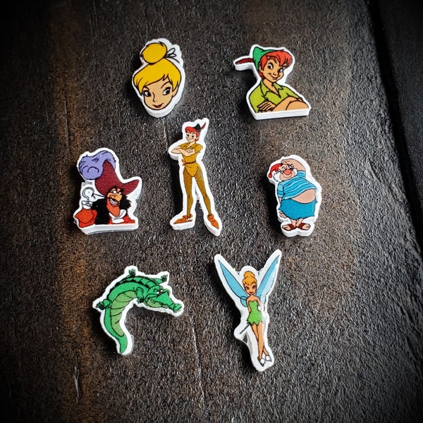 Movie Character Floating Charm for Floating Lockets-Choose from 7 Designs-Acrylic/Resin-Handmade-Tinkerbell-Peter Pan Charm-Flatback