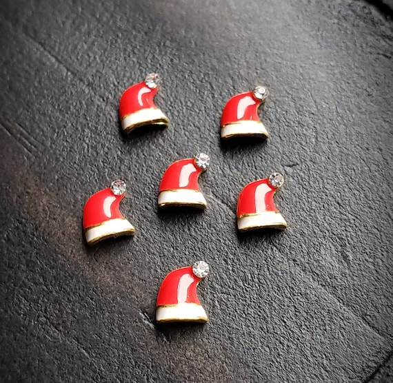 Santa Hat Floating Charm for Floating Lockets-5mmx6mm-Christmas Charm-1 Piece-Gift Idea