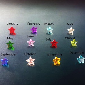 Crystal Star Birthstones for Floating Lockets-5mm-1 Piece-Gift Idea for Women