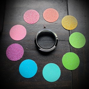 Glitter Window Insert for Floating Lockets: Interchangeable Back Plate