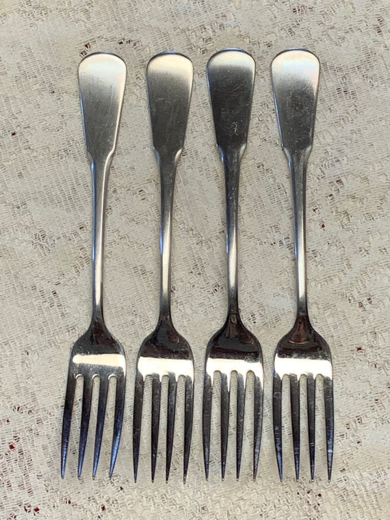 Set of 4 Oneida Colonial Boston Stainless Steel Dinner Forks Etsy