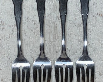 Set of 4 Rogers co Glendale stainless steel salad forks