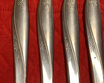 Set Of 4 Oneida twin star Stainless Steel Dinner Knives