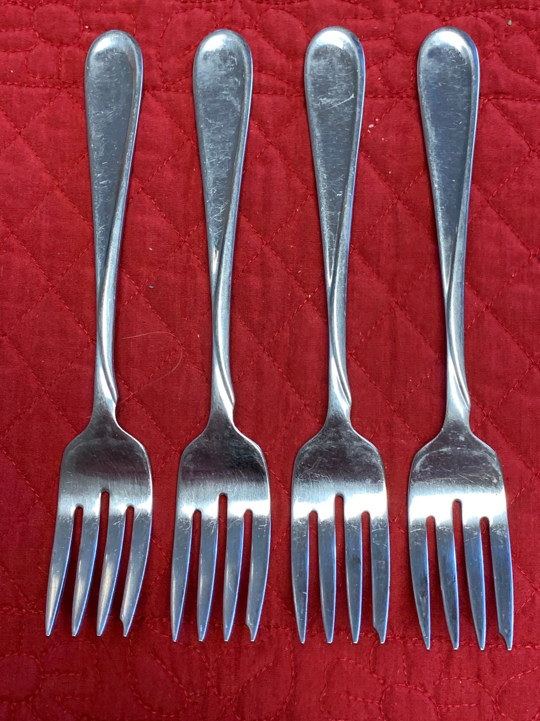 Set of 4 Oneida Flight Reliance Stainless Steel Salad Forks Etsy