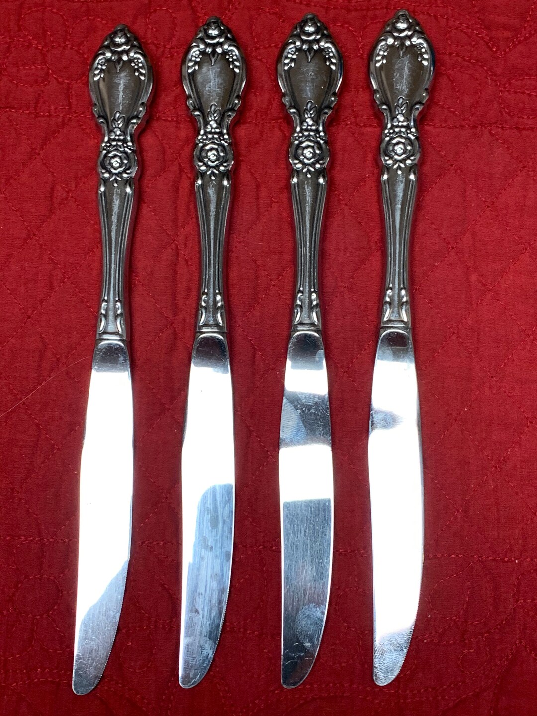 Set of 4 Oneida Plantation Stainless Steel Dinner Knives Etsy