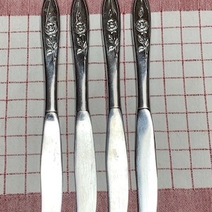 Set Of 4 Oneida my rose stainless steel Dinner Knives
