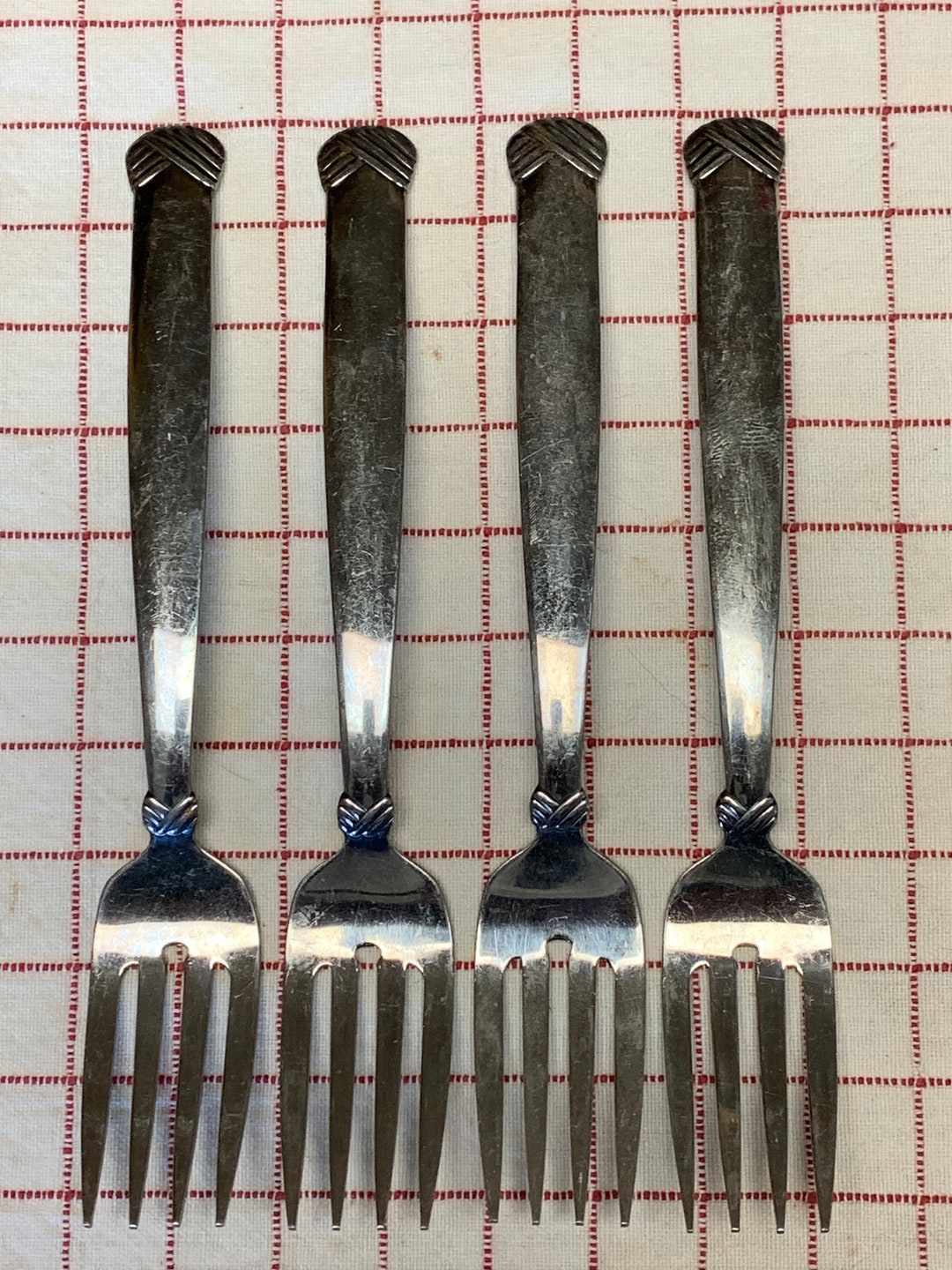 Set of 4 Oneida Rattan Stainless Steel Salad Forks Etsy Denmark