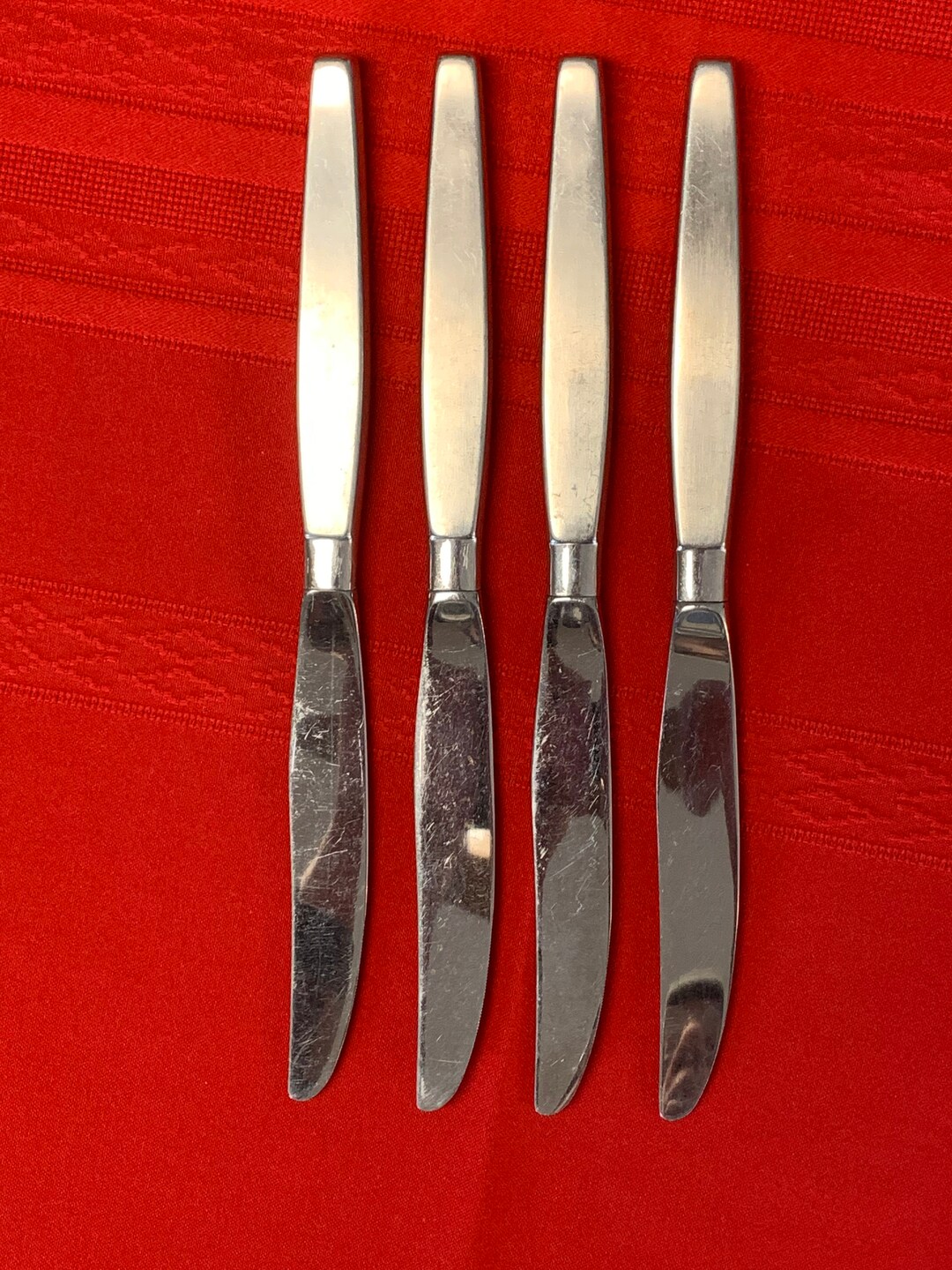 Set of 4 Oneida Frostfire Stainless Steel Dinner Knives Etsy