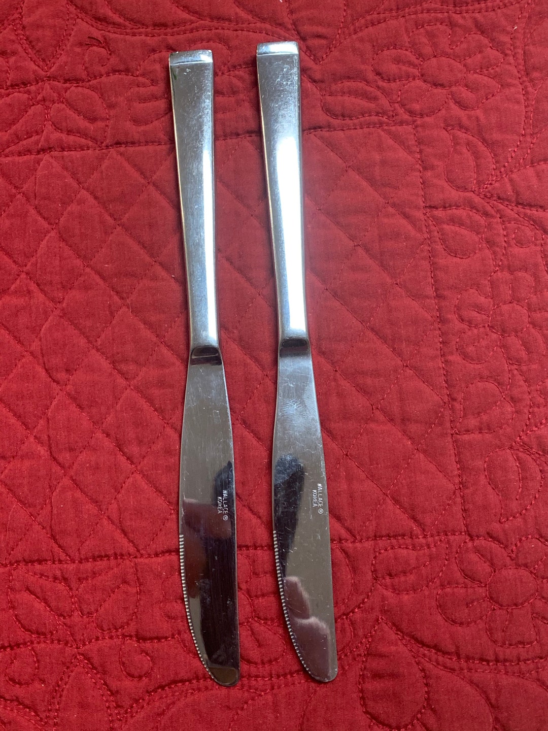2 Wallace Stainless Steel Flatware Dinner Knives Etsy