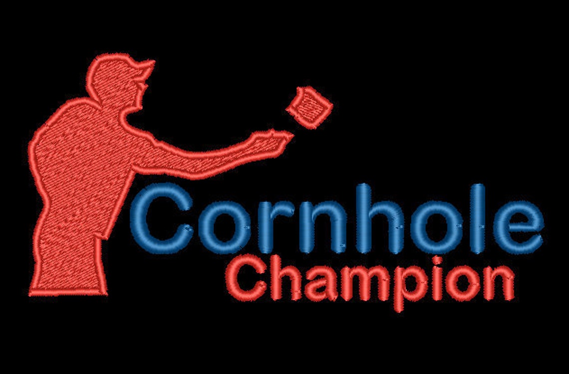 Cornhole CHAMPION Digitized Embroidery Design Etsy
