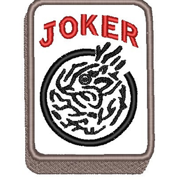 Mah Jongg Joker Tile     Digitized Embroidery Design