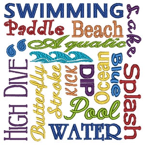 Swimming  Digitized Embroidery Design