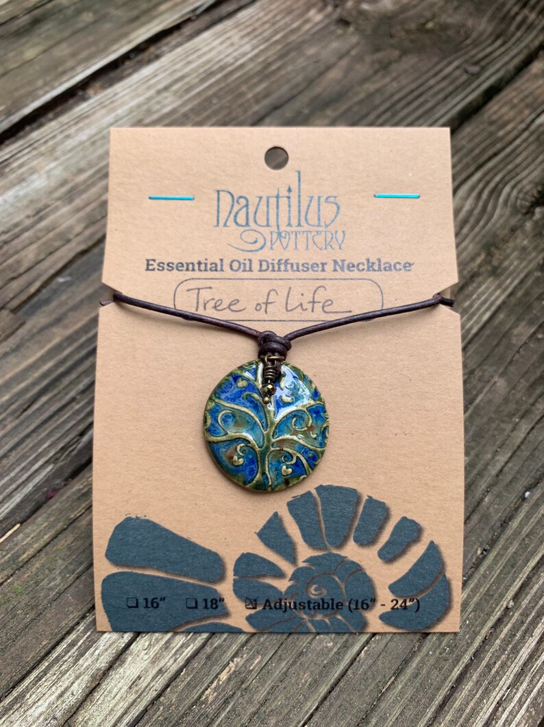 Essential Oil Diffuser Tree of Life Necklace Tree of Life 1 1/4 inches