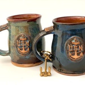 Navy Chief Mug PRE-ORDER, CPO Mug, Military Mug, Handcrafted Military Pottery Mug