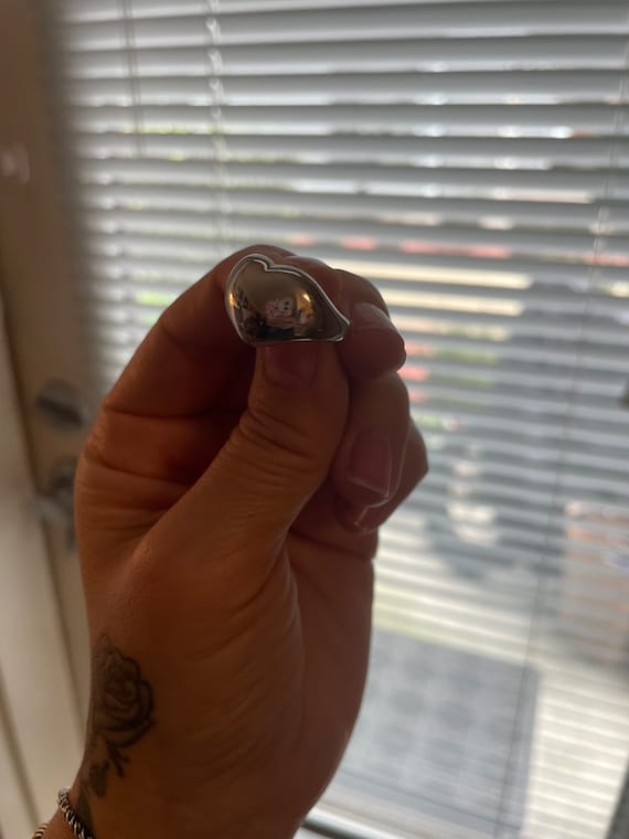 Vintage Silver Puffy Heart Ring