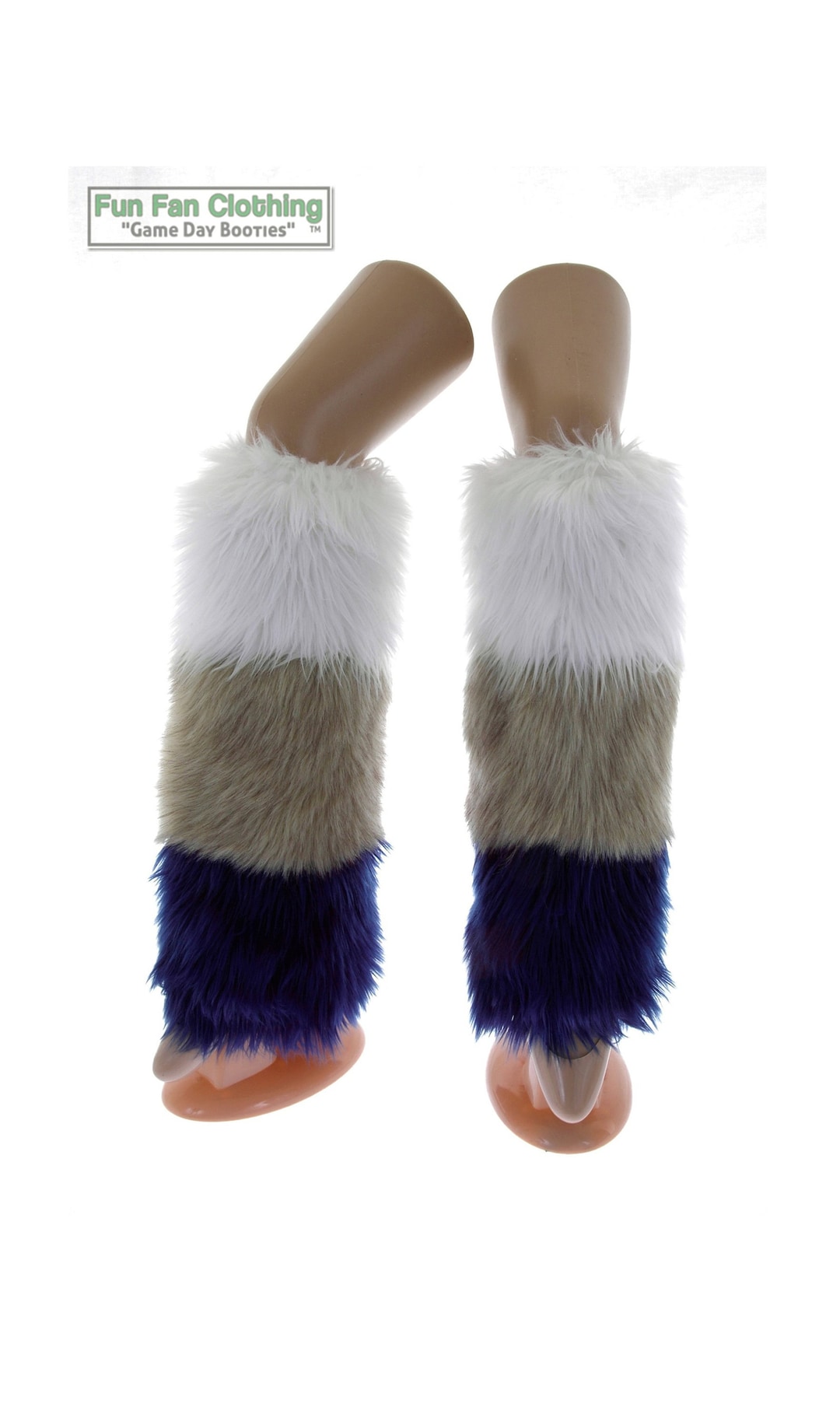 Navy and White Fur Leg Warmers, Dallas Football Leggings, Sports Leg
