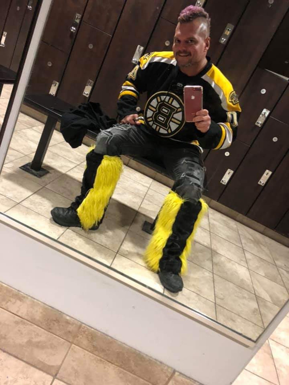 Boston Bruins Hockey Leg Warmers Bruins Leggings Black and Etsy