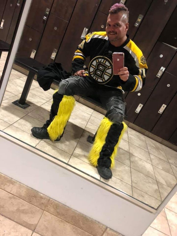 Yellow & Black Faux Fur Leg Warmers: Game Day Outfit - Etsy